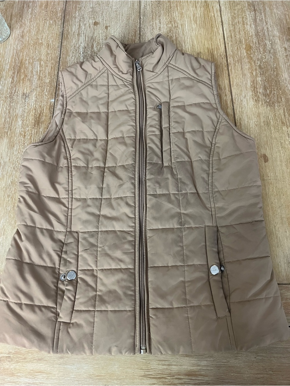 Ralph Lauren Quilted Sleeveless Vest in Taupe